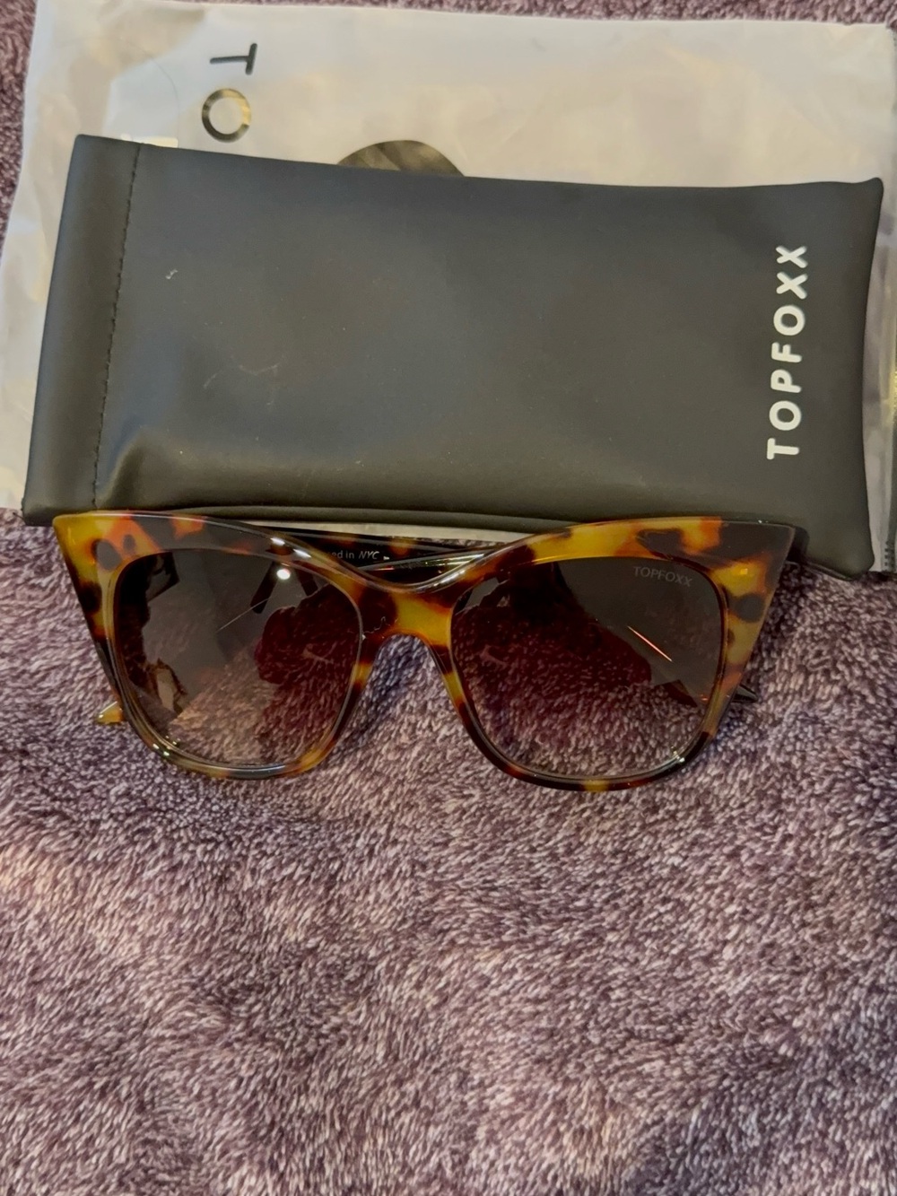 Topfoxx Tortoiseshell Cat Eye Sunglasses - Tortoise Frame with Brown Lenses